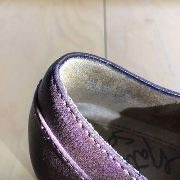 NATURAL Soul brown leather chunky heeled shoes round toe comfortable size 7.5 - Picture 9 of 15